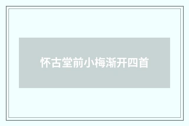 怀古堂前小梅渐开四首