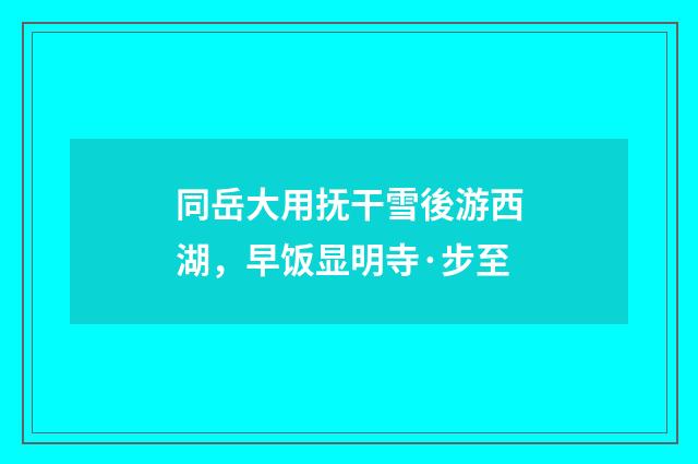 同岳大用抚干雪後游西湖，早饭显明寺·步至