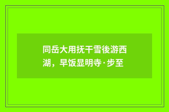 同岳大用抚干雪後游西湖，早饭显明寺·步至