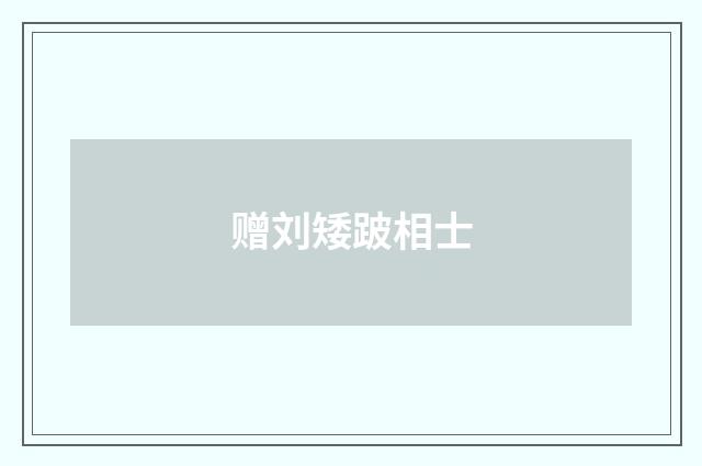 赠刘矮跛相士