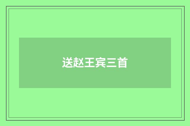 送赵王宾三首