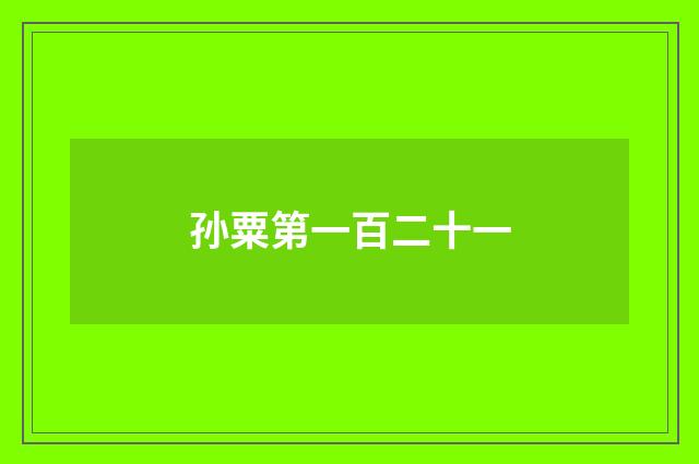孙粟第一百二十一