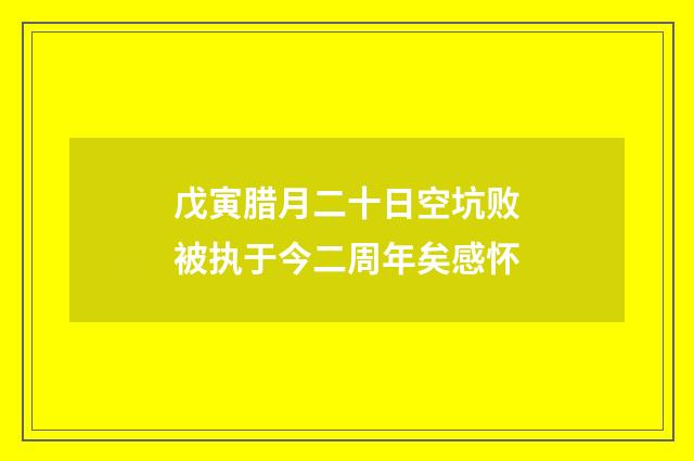 戊寅腊月二十日空坑败被执于今二周年矣感怀