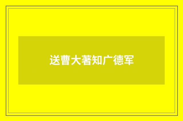 送曹大著知广德军