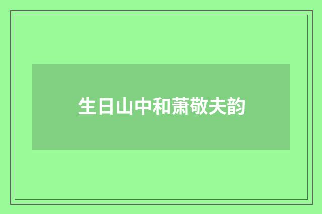 生日山中和萧敬夫韵