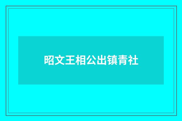 昭文王相公出镇青社