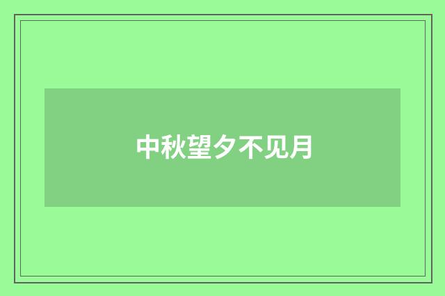 中秋望夕不见月