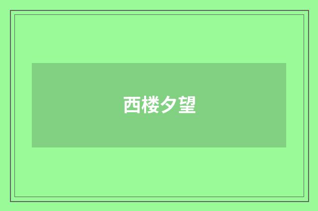 西楼夕望
