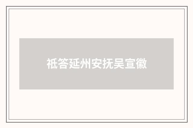 祗答延州安抚吴宣徽