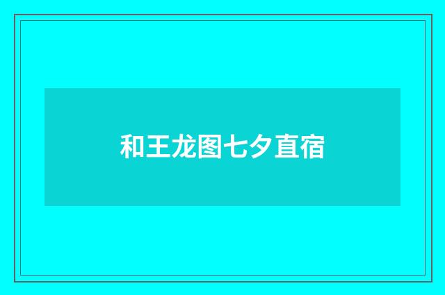 和王龙图七夕直宿