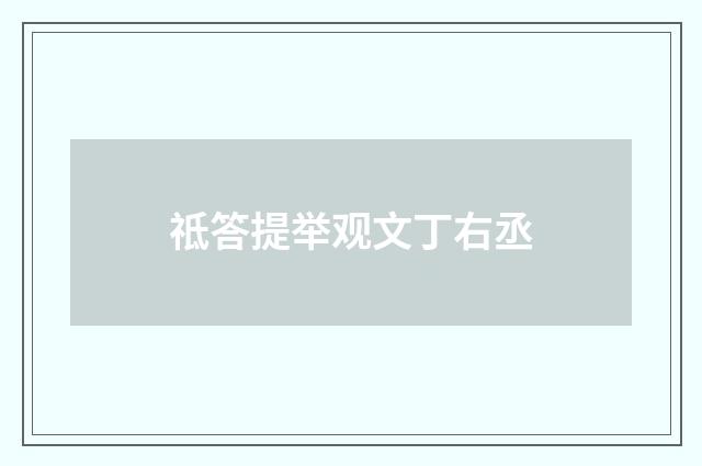 祗答提举观文丁右丞