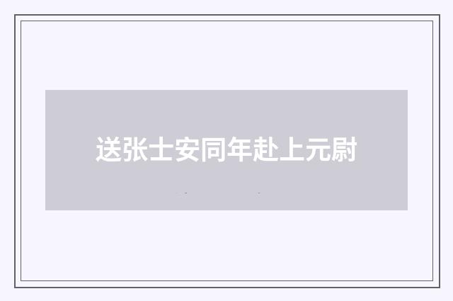 送张士安同年赴上元尉
