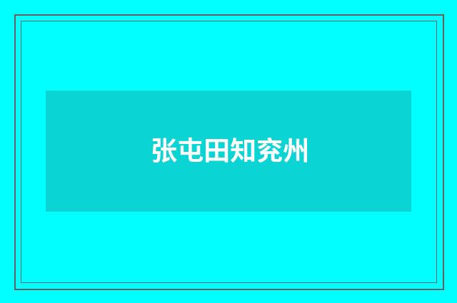 张屯田知兖州
