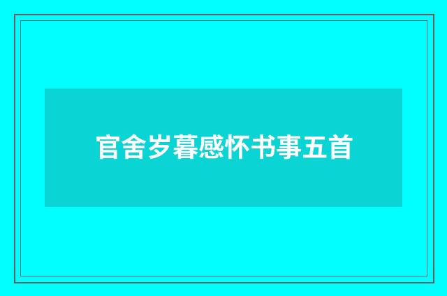 官舍岁暮感怀书事五首