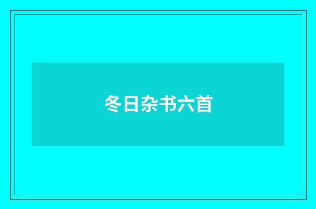 冬日杂书六首