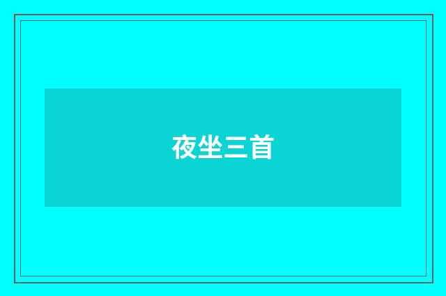 夜坐三首