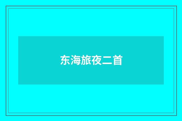 东海旅夜二首