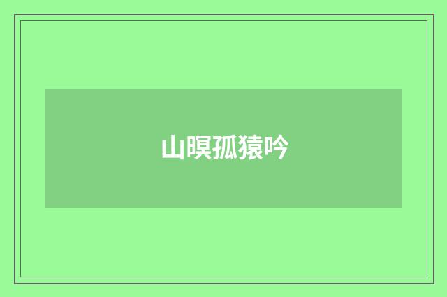 山暝孤猿吟