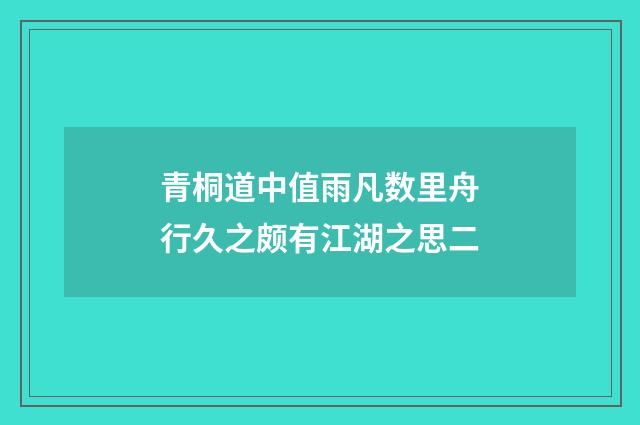 青桐道中值雨凡数里舟行久之颇有江湖之思二