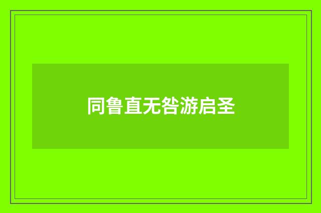 同鲁直无咎游启圣