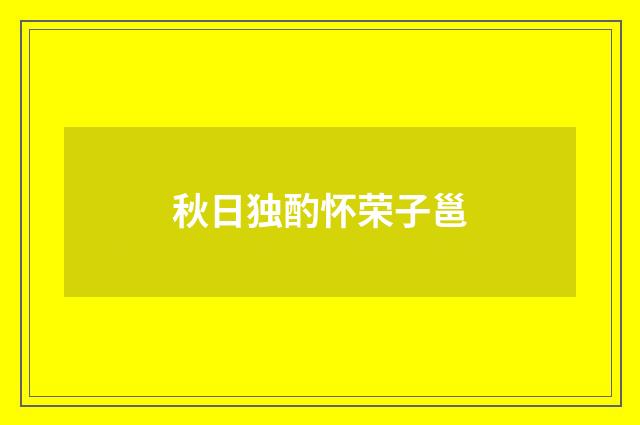 秋日独酌怀荣子邕