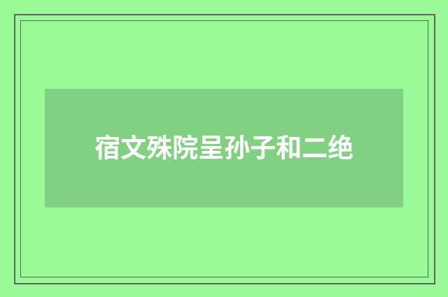 宿文殊院呈孙子和二绝