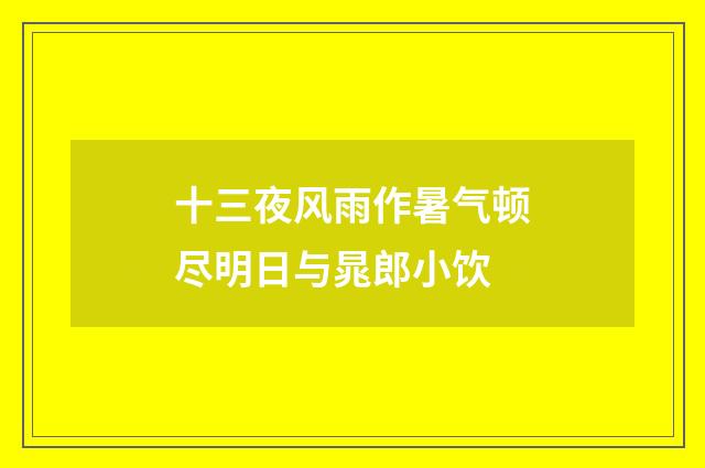 十三夜风雨作暑气顿尽明日与晁郎小饮