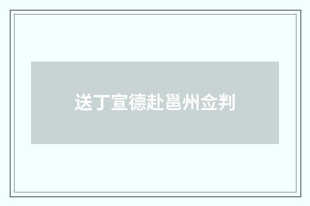 送丁宣德赴邕州佥判