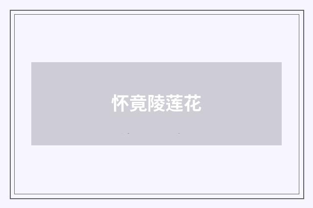 怀竟陵莲花