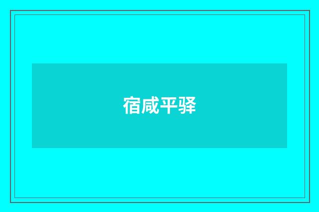 宿咸平驿