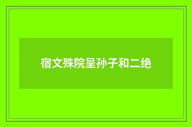 宿文殊院呈孙子和二绝
