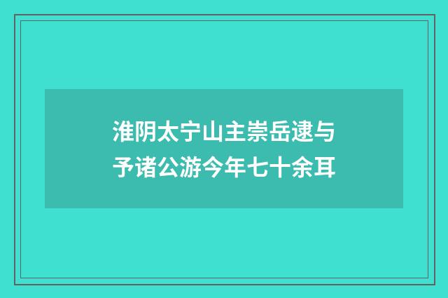 淮阴太宁山主崇岳逮与予诸公游今年七十余耳