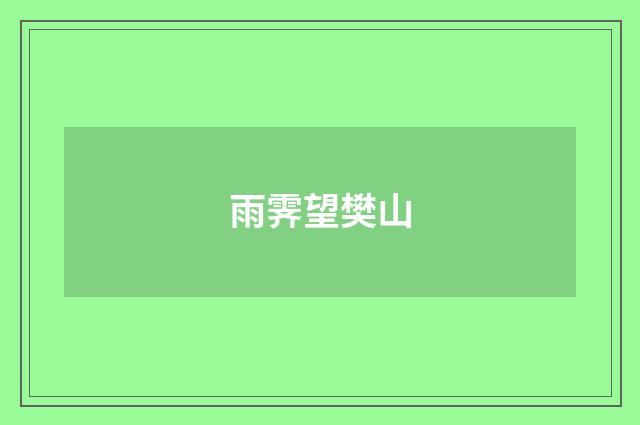 雨霁望樊山