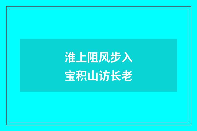 淮上阻风步入宝积山访长老