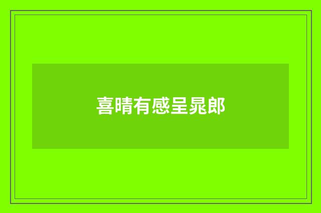 喜晴有感呈晁郎