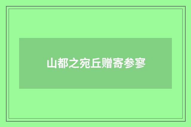 山都之宛丘赠寄参寥