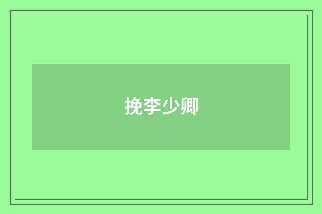 挽李少卿