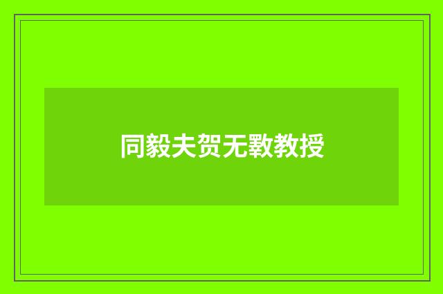 同毅夫贺无斁教授