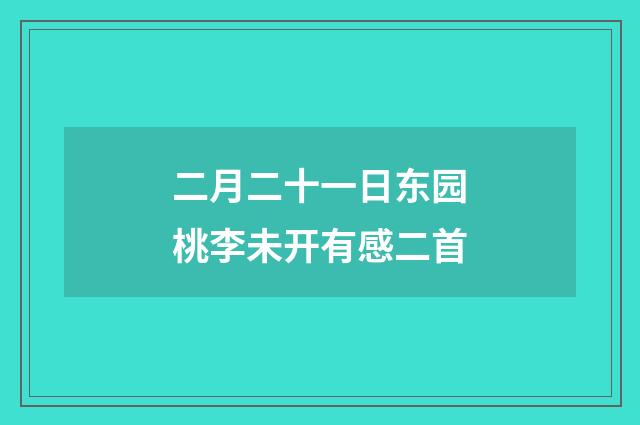 二月二十一日东园桃李未开有感二首