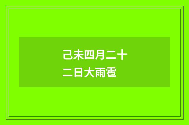 己未四月二十二日大雨雹