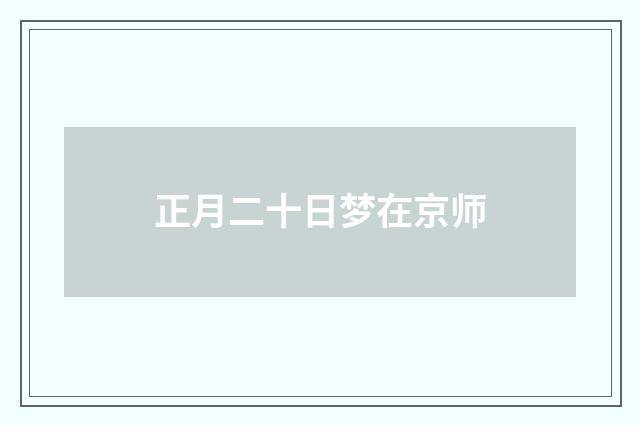 正月二十日梦在京师