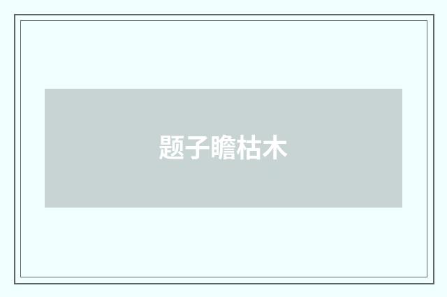 题子瞻枯木