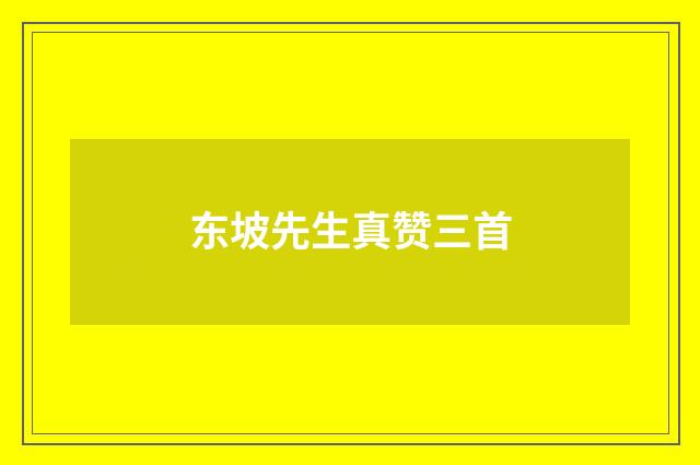 东坡先生真赞三首