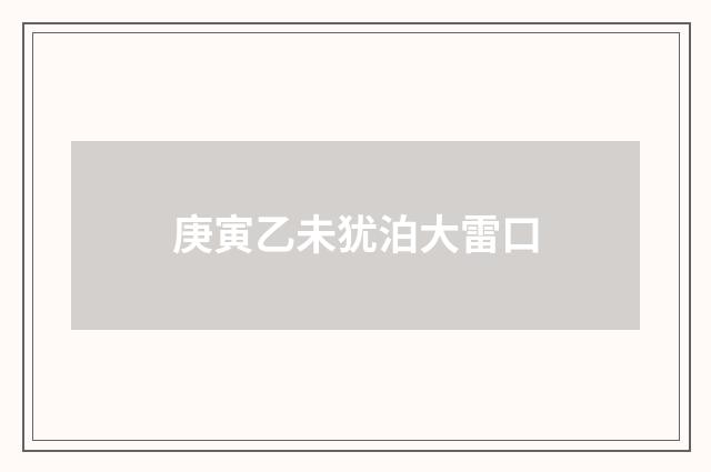 庚寅乙未犹泊大雷口
