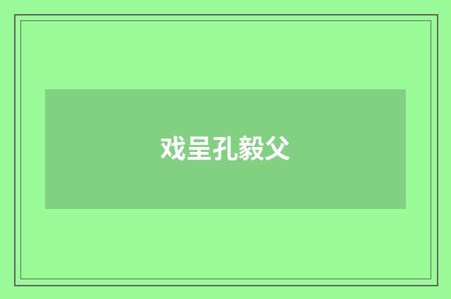 戏呈孔毅父