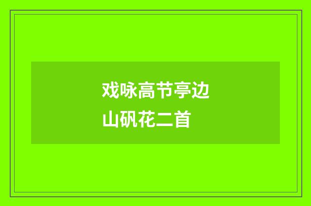 戏咏高节亭边山矾花二首