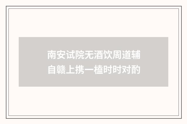 南安试院无酒饮周道辅自赣上携一榼时时对酌
