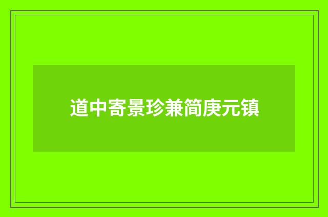 道中寄景珍兼简庚元镇