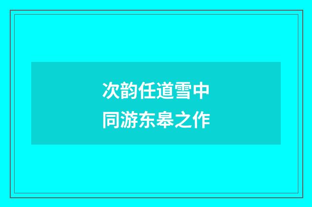次韵任道雪中同游东皋之作
