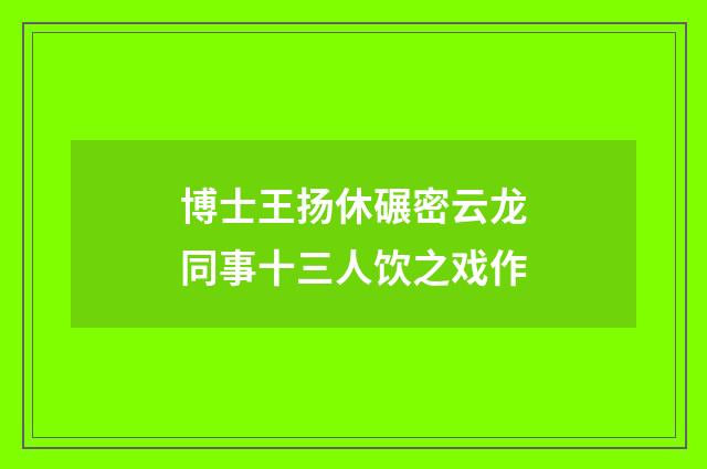 博士王扬休碾密云龙同事十三人饮之戏作